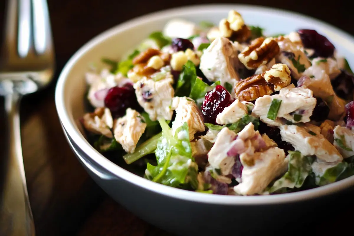 Fresh cranberries in a wooden bowl with green leaves