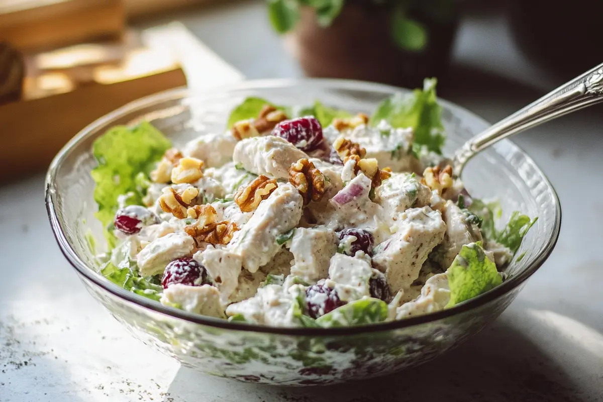 Fresh cranberry salad on a holiday table.