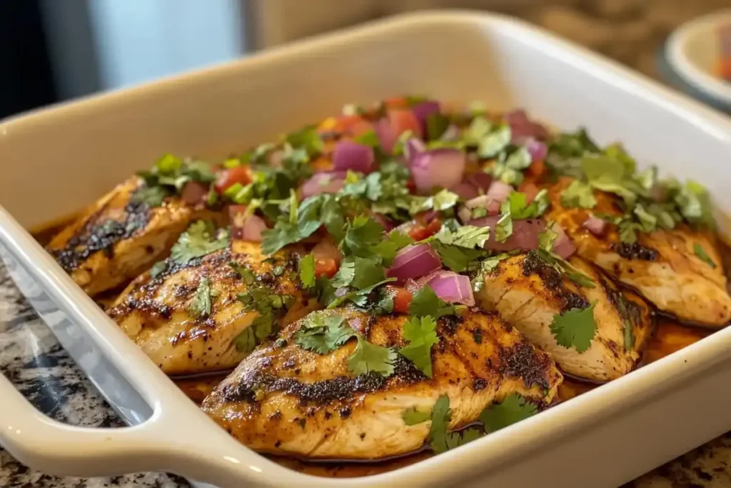 Grilled chicken marinated with Mexican spices served with lime and cilantro