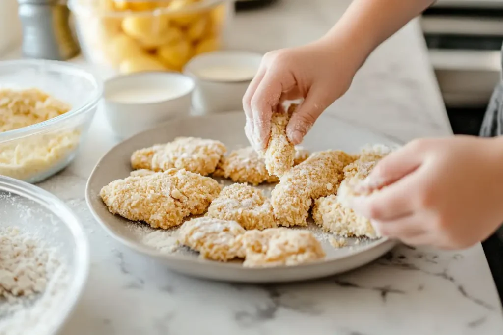 Breading process chicken