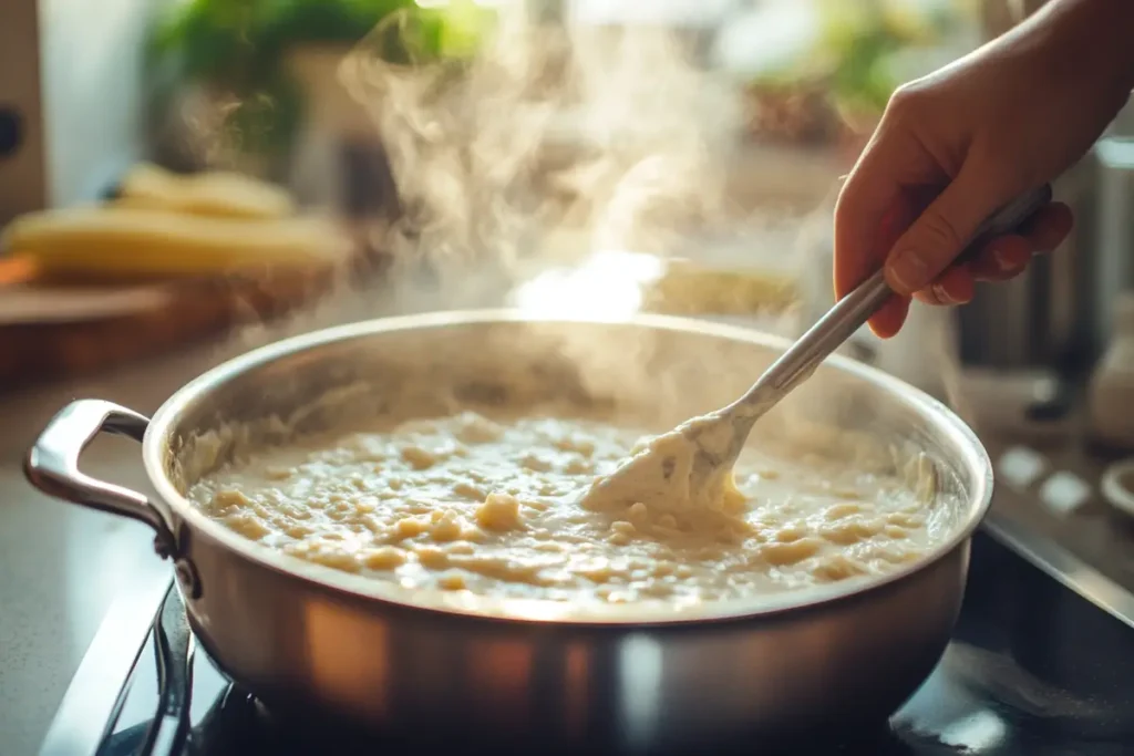 Creating the Creamy Cheese Sauce