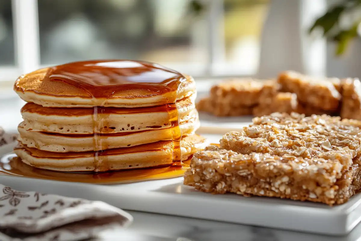 Pancakes and flapjacks breakfast