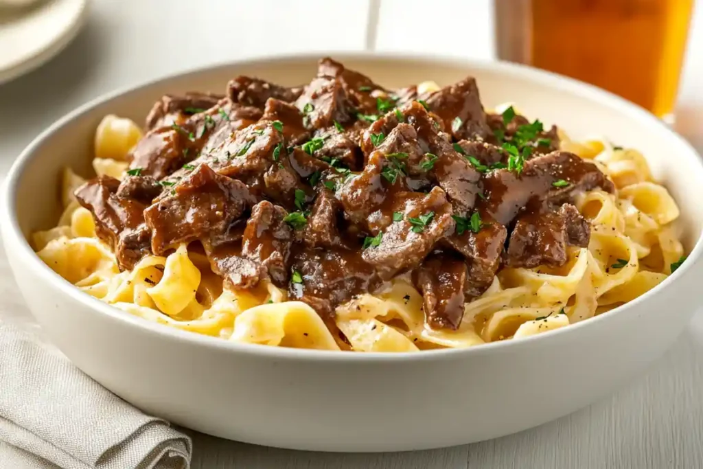 Philly cheesesteak pasta