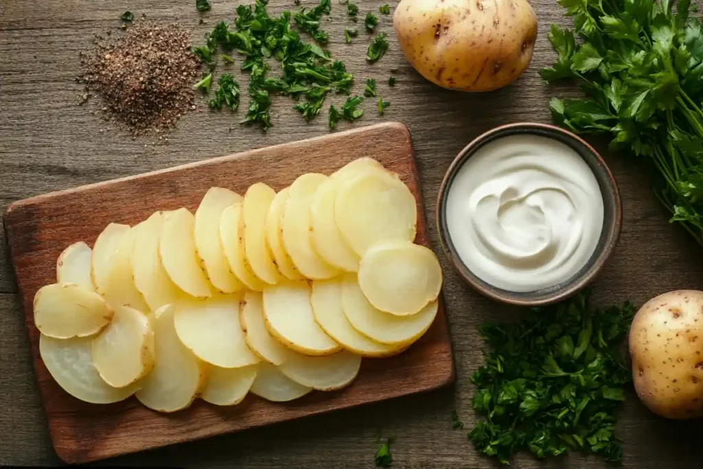 Preparing smothered potatoes