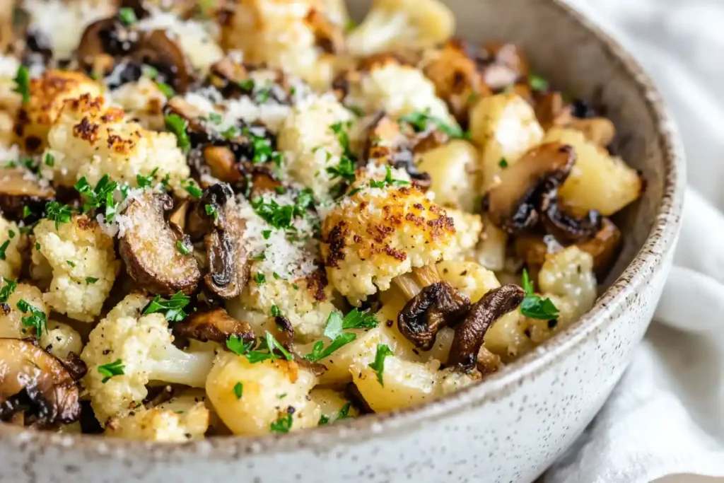 Sautéed Cauliflower Mushrooms in Pasta