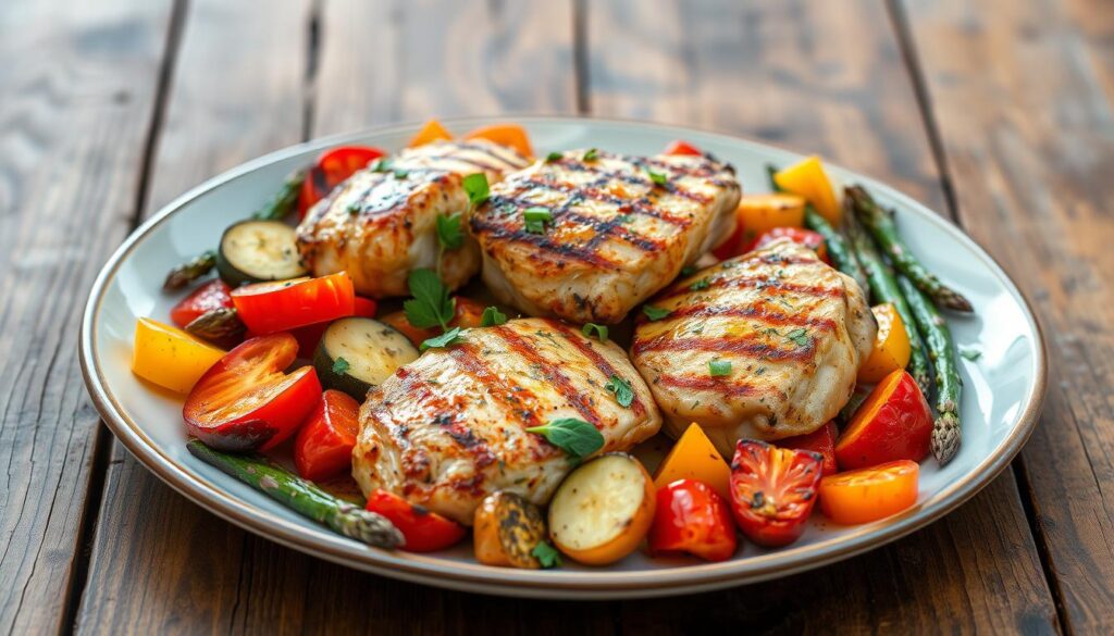 grilled chicken with vegetables